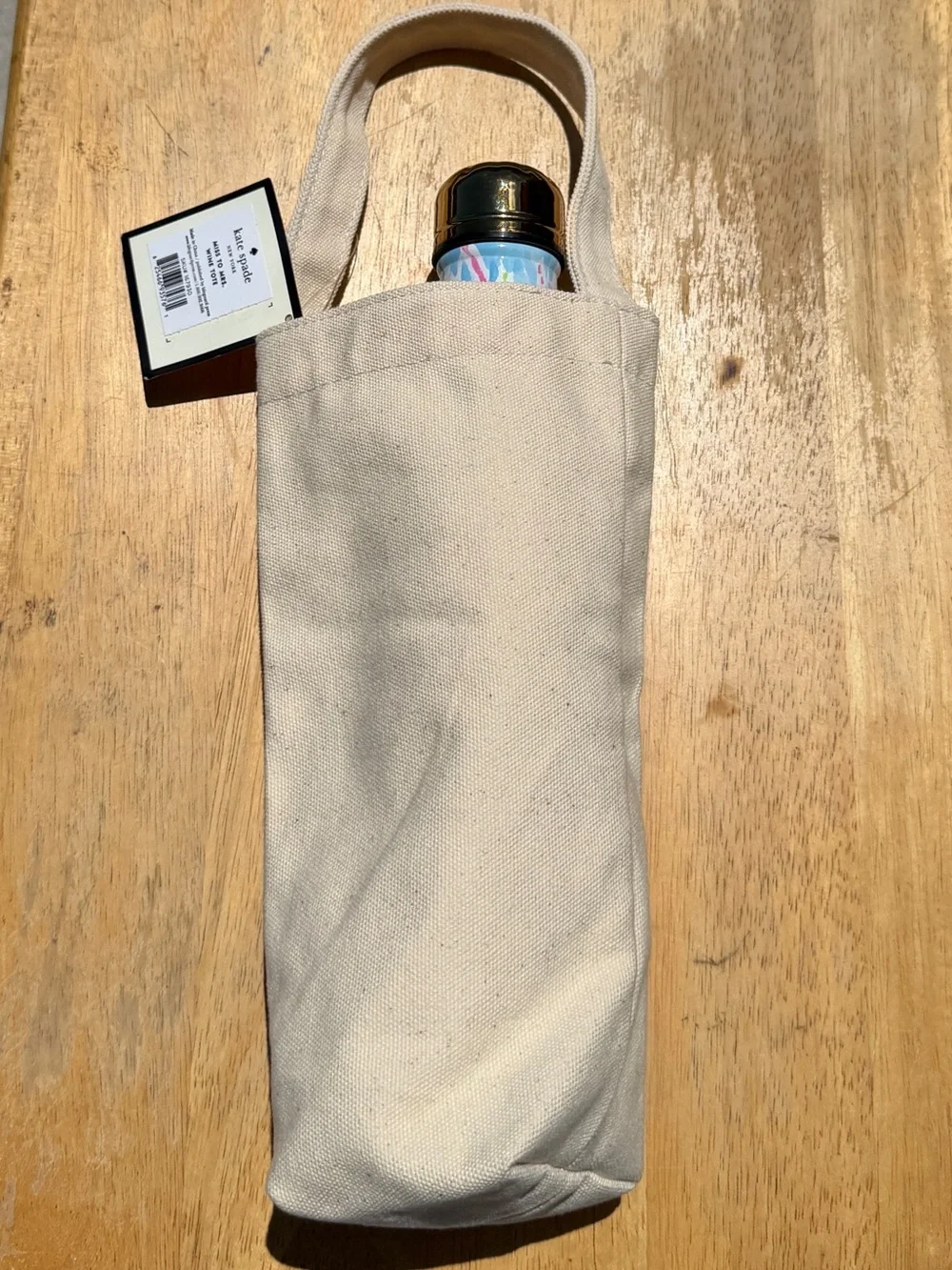 NWT Kate Spade New York “Miss to Mrs” Canvas Wine Tote Bridal Engagement Gift